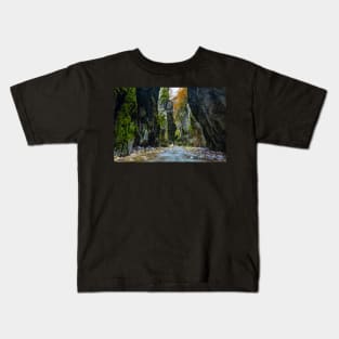 River in limestone canyon Kids T-Shirt